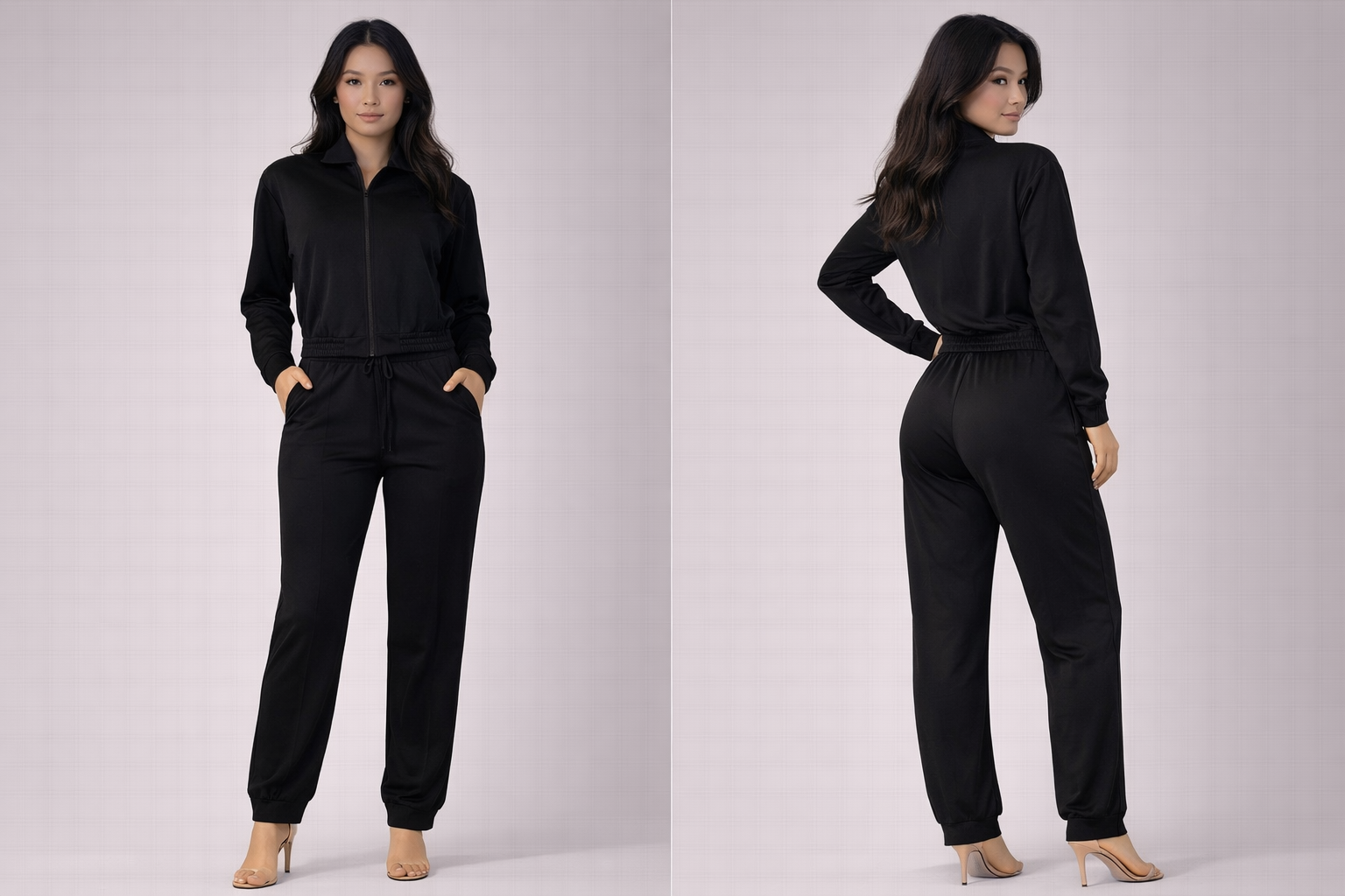 Black Jogger Set with hoody