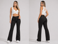 Jeans - Black Flare Cargo Hip