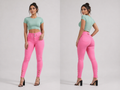 Jeans - Pink Lace Up Ankle