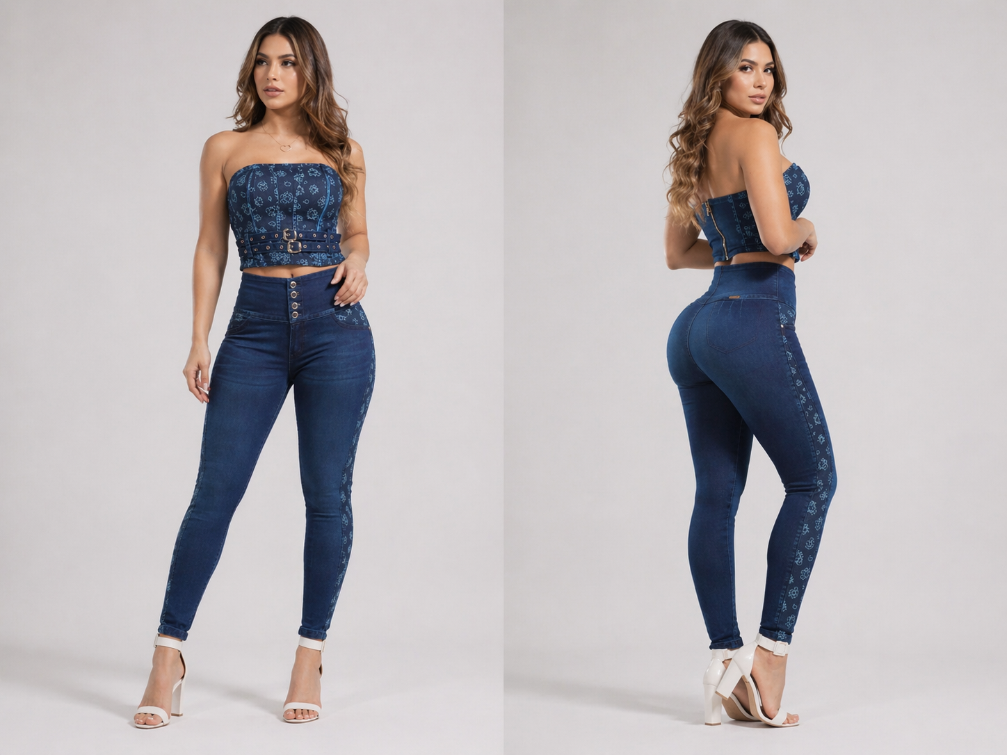 Jeans - Skinny Floral Print Set