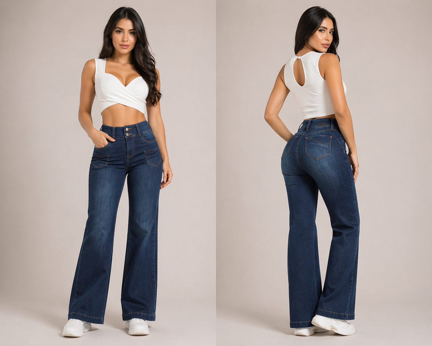 Jeans - Wide Leg Flare Blue